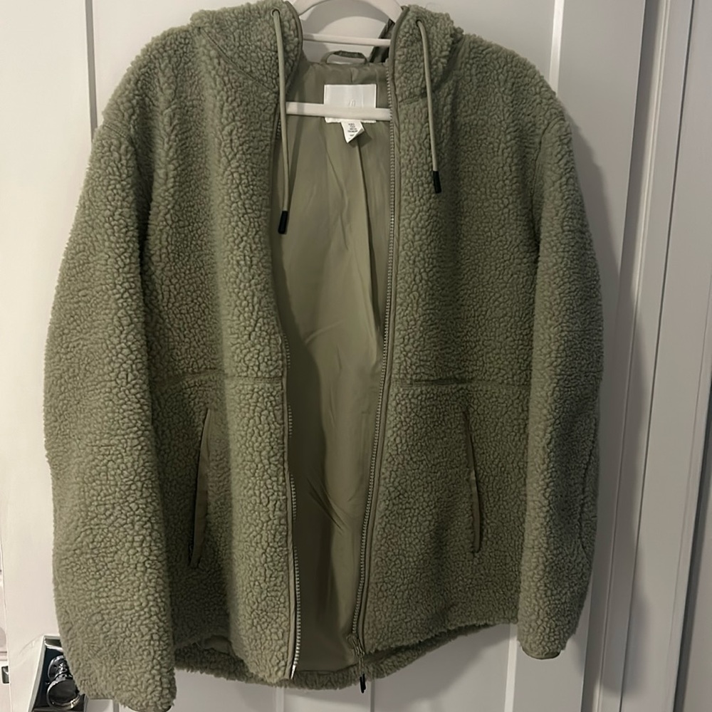 H & M Army Green Sherpa